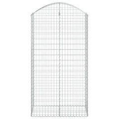 vidaXL Arched Gabion Basket 100x50x180/200 cm Galvanised Iron 3