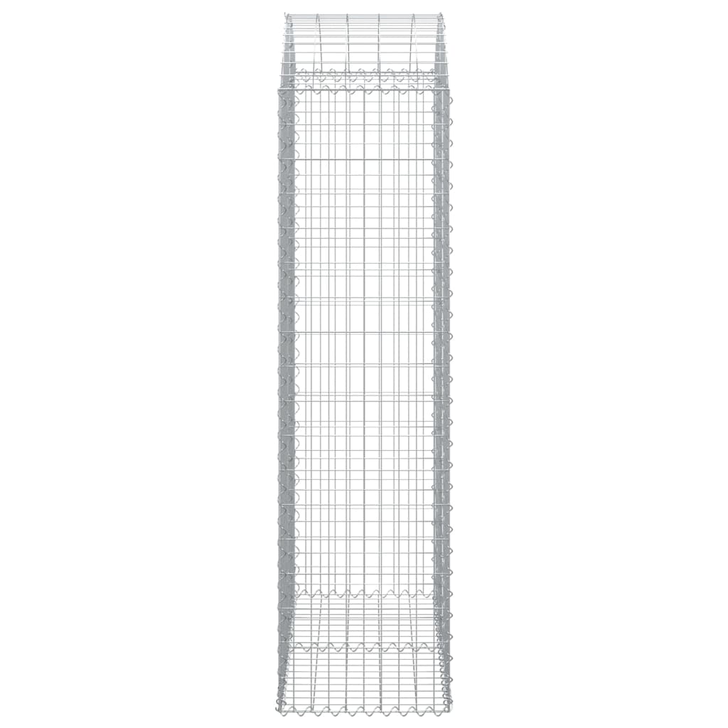 vidaXL Arched Gabion Basket 100x50x180/200 cm Galvanised Iron 4