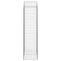 vidaXL Arched Gabion Basket 100x50x180/200 cm Galvanised Iron 4