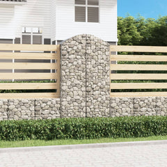 vidaXL Arched Gabion Basket 100x50x180/200 cm Galvanised Iron 1