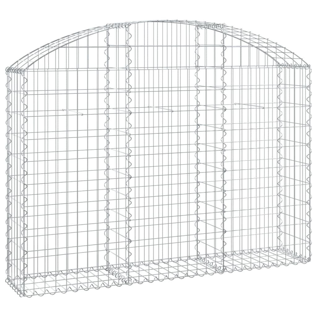 vidaXL Arched Gabion Basket 150x30x100/120 cm Galvanised Iron 2