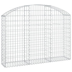 vidaXL Arched Gabion Basket 150x30x100/120 cm Galvanised Iron 2