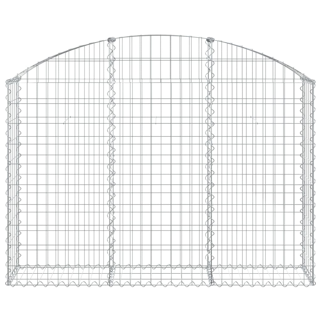 vidaXL Arched Gabion Basket 150x30x100/120 cm Galvanised Iron 3