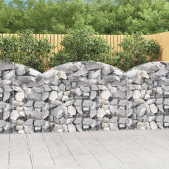 vidaXL Arched Gabion Basket 150x30x100/120 cm Galvanised Iron 1