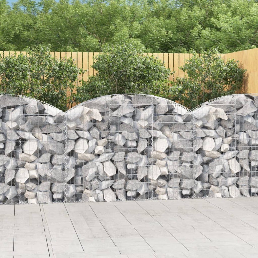 vidaXL Arched Gabion Basket 150x30x100/120 cm Galvanised Iron 1