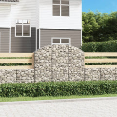 vidaXL Arched Gabion Basket Galvanised Iron 150 x 30 x 40/60 cm – 150 x 50 x 220/240 cm