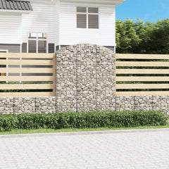 vidaXL Arched Gabion Basket Galvanised Iron 150 x 30 x 40/60 cm – 150 x 50 x 220/240 cm