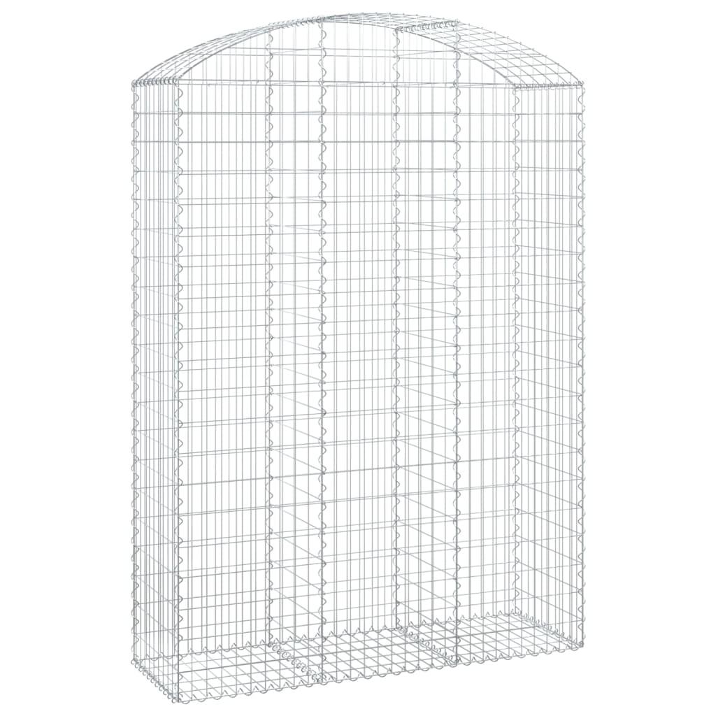 vidaXL Arched Gabion Basket 150x50x200/220 cm Galvanised Iron 2