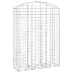 vidaXL Arched Gabion Basket 150x50x200/220 cm Galvanised Iron 2