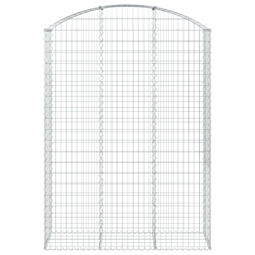 vidaXL Arched Gabion Basket 150x50x200/220 cm Galvanised Iron 3