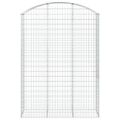 vidaXL Arched Gabion Basket 150x50x200/220 cm Galvanised Iron 3