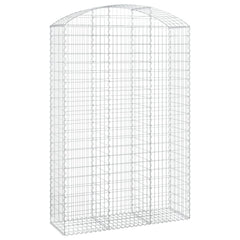 vidaXL Arched Gabion Basket 150x50x220/240 cm Galvanised Iron 2