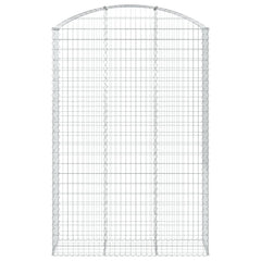 vidaXL Arched Gabion Basket 150x50x220/240 cm Galvanised Iron 3