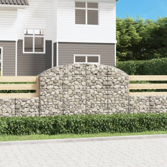 vidaXL Arched Gabion Basket 200x30x120/140 cm Galvanised Iron 1