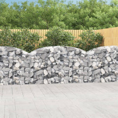 vidaXL Arched Gabion Basket 200x50x100/120 cm Galvanised Iron 1