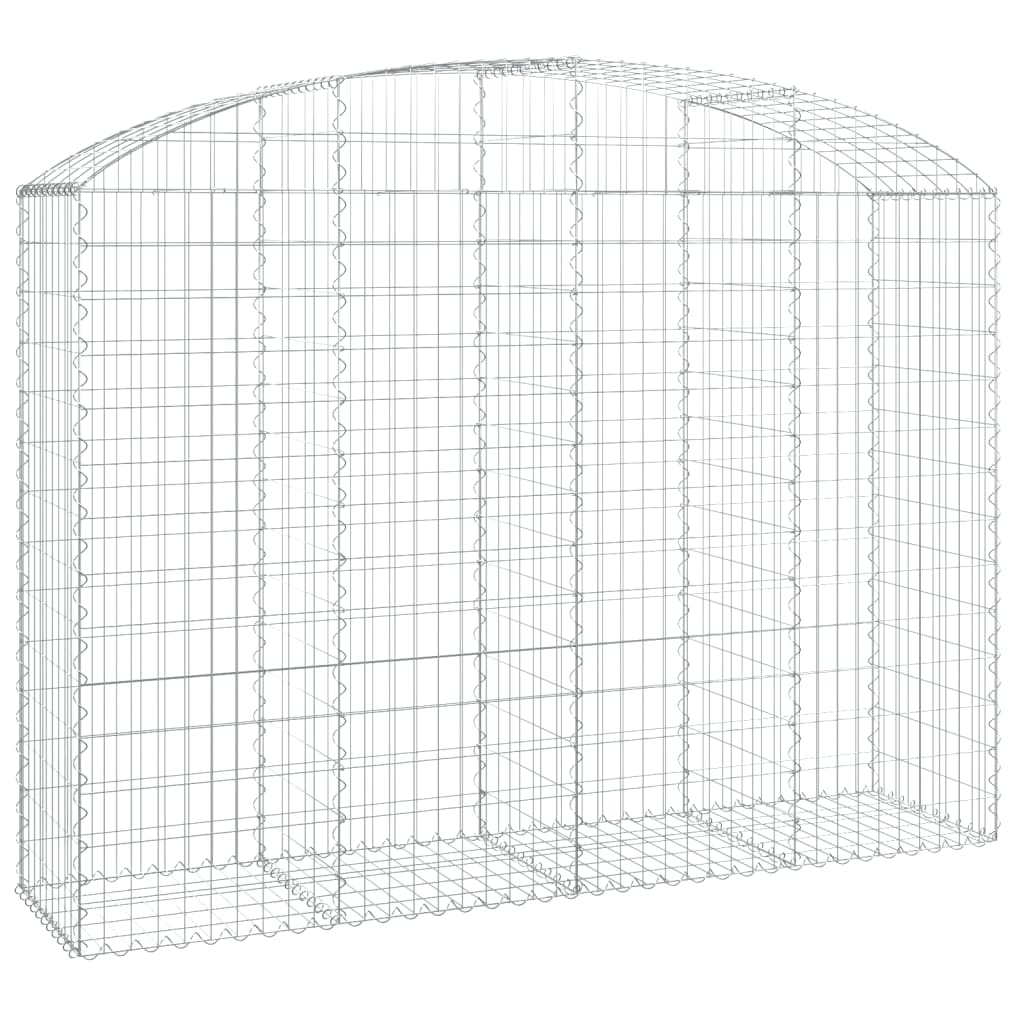 vidaXL Arched Gabion Basket 200x50x140/160 cm Galvanised Iron 2