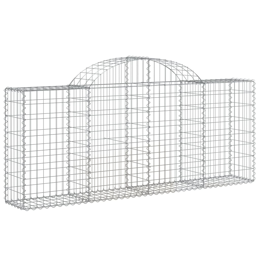vidaXL Arched Gabion Basket 200x30x80/100 cm Galvanised Iron 2