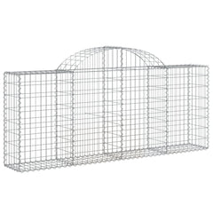 vidaXL Arched Gabion Basket 200x30x80/100 cm Galvanised Iron 2