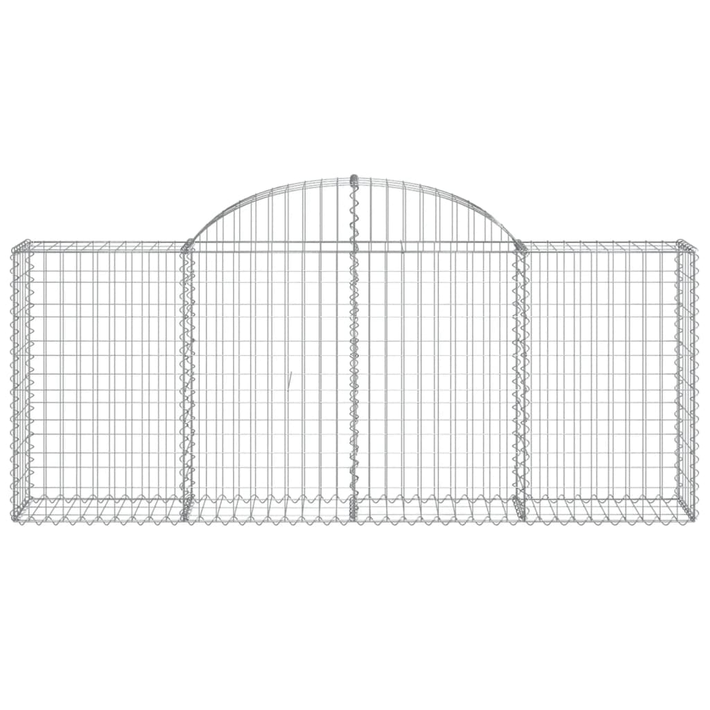 vidaXL Arched Gabion Basket 200x30x80/100 cm Galvanised Iron 3