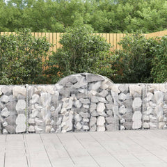 vidaXL Arched Gabion Basket 200x30x80/100 cm Galvanised Iron 1