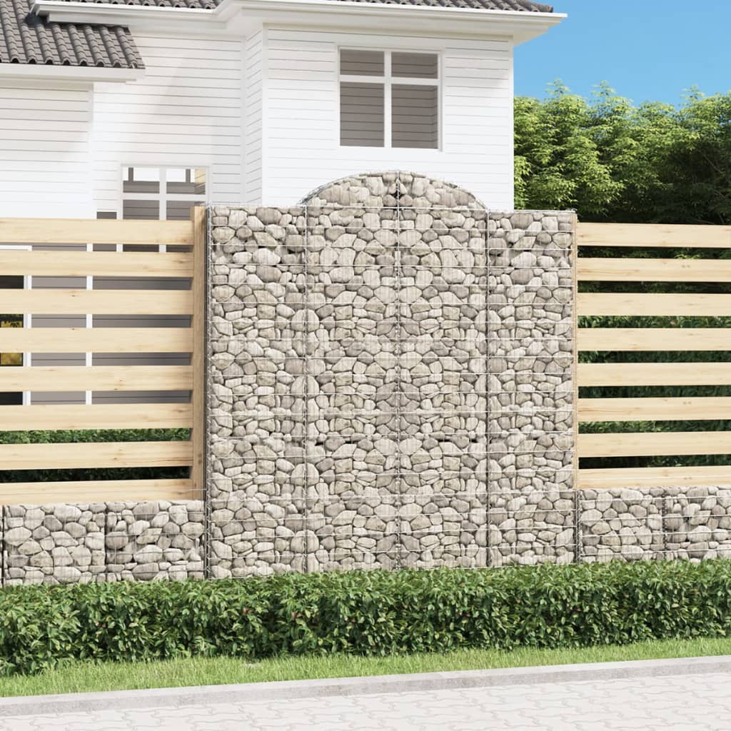 vidaXL Arched Gabion Basket Galvanised Iron 1 200 x 30 x 40/60–200 x 50 x 220/240 cm