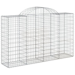 vidaXL Arched Gabion Basket 200x50x120/140 cm Galvanised Iron 2