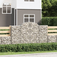 vidaXL Arched Gabion Basket 200x50x120/140 cm Galvanised Iron 1