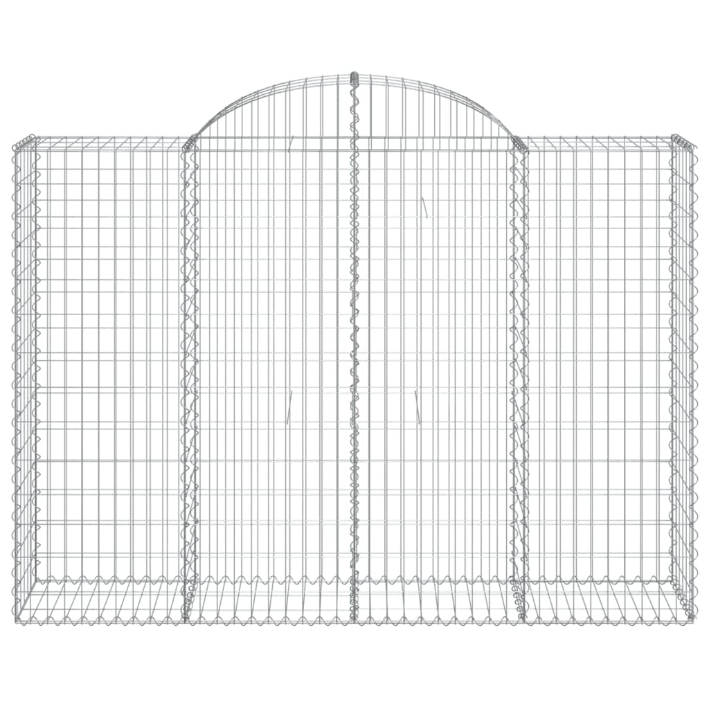 vidaXL Arched Gabion Basket 200x50x140/160 cm Galvanised Iron 3