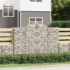 vidaXL Arched Gabion Basket 200x50x140/160 cm Galvanised Iron 1