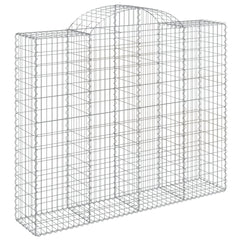 vidaXL Arched Gabion Basket 200x50x160/180 cm Galvanised Iron 2