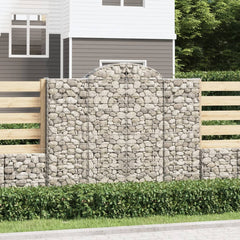 vidaXL Arched Gabion Basket 200x50x160/180 cm Galvanised Iron 1