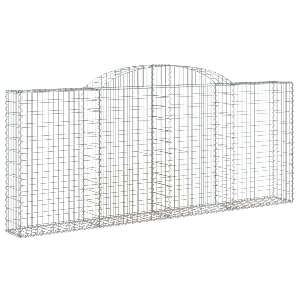 vidaXL Arched Gabion Basket 300x30x120/140 cm Galvanised Iron 2