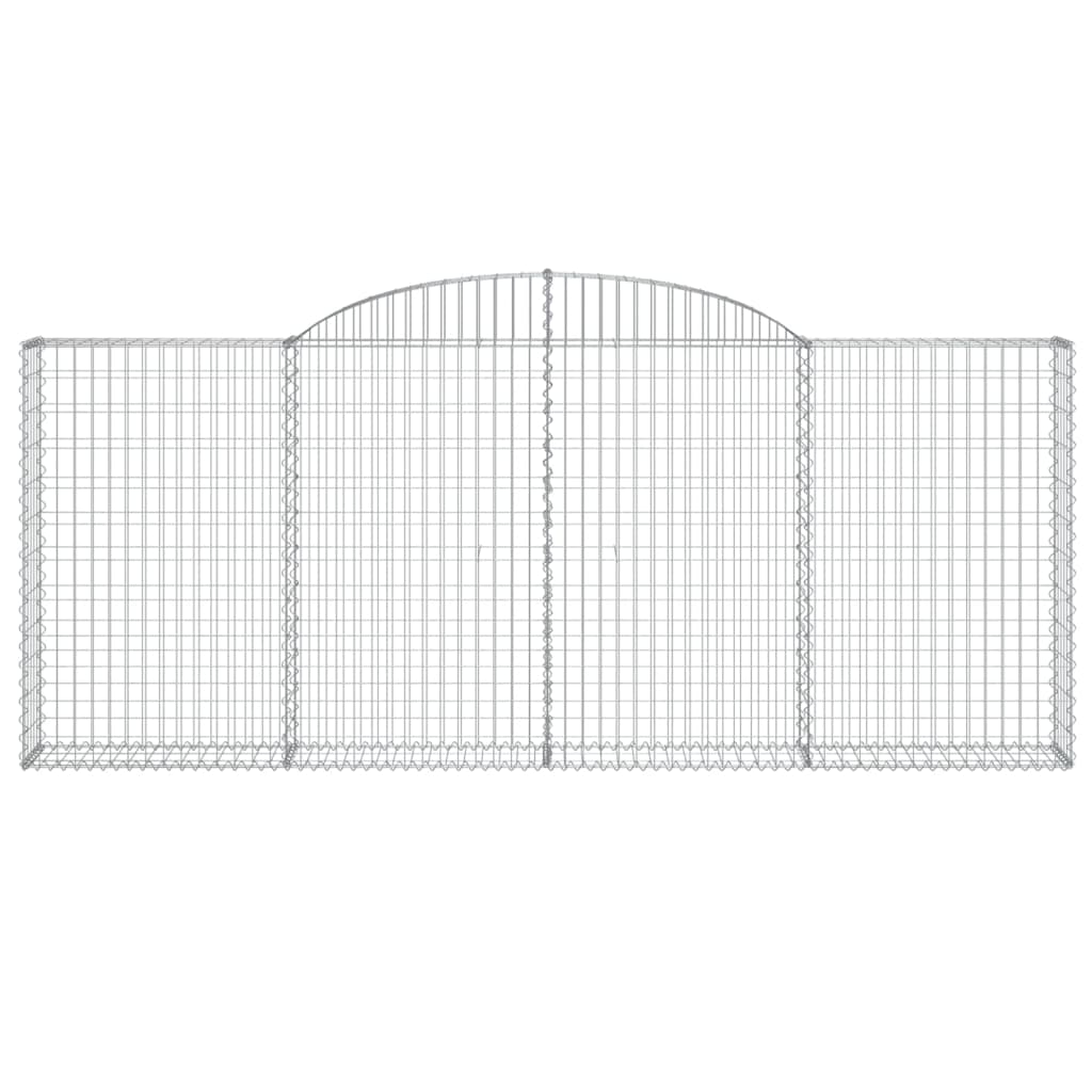 vidaXL Arched Gabion Basket 300x30x120/140 cm Galvanised Iron 3