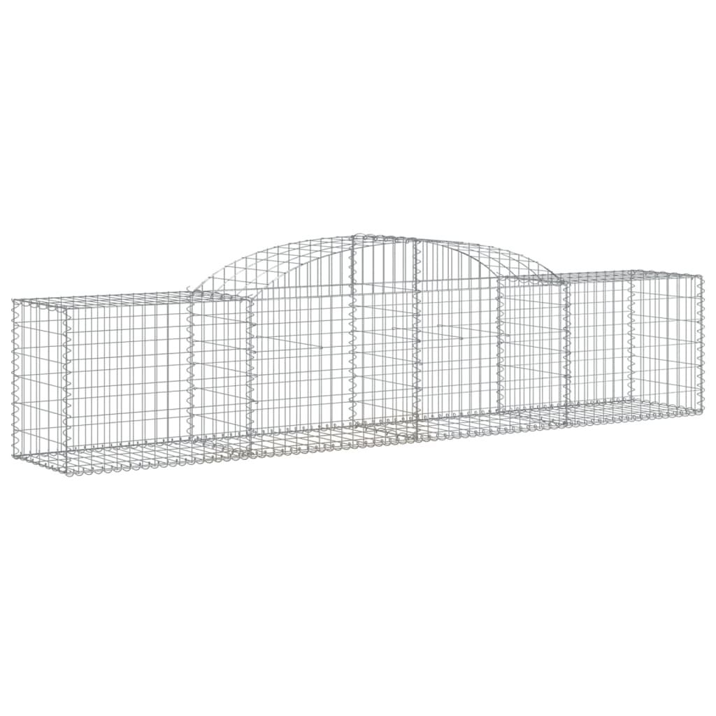 vidaXL Arched Gabion Basket 300x50x60/80 cm Galvanised Iron 2