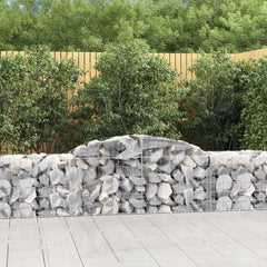 vidaXL Arched Gabion Basket 300x50x60/80 cm Galvanised Iron 1