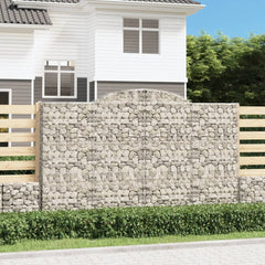 vidaXL Arched Gabion Basket Galvanised Iron 300 x 30 x 40/60 cm – 300 x 50 x 220/240 cm