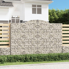 vidaXL Arched Gabion Basket Galvanised Iron 300 x 30 x 40/60 cm – 300 x 50 x 220/240 cm
