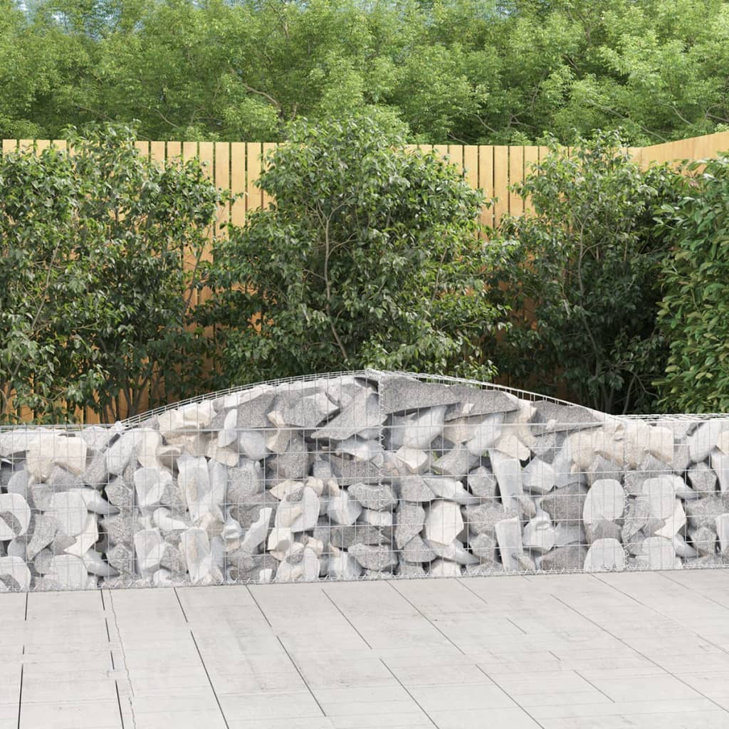 vidaXL Arched Gabion Basket Galvanised Iron 1 pc 400 x 30 x 40/60 cm – 400 x 50 x 220/240 cm – Part 3