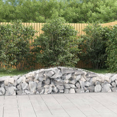 vidaXL Arched Gabion Basket 400x50x40/60 cm Galvanised Iron 1