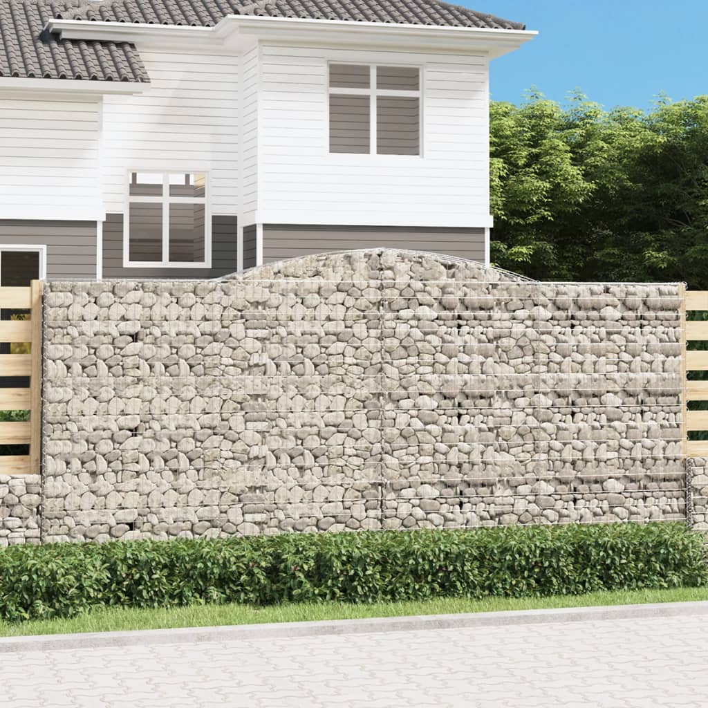 vidaXL Arched Gabion Basket Galvanised Iron 1 pc 400 x 30 x 40/60 cm – 400 x 50 x 220/240 cm – Part 3