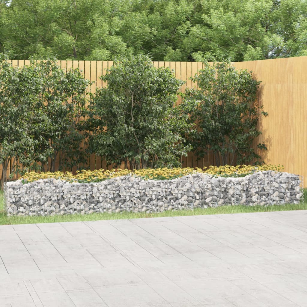 vidaXL Arched Gabion Raised Bed 400x50x50 cm Galvanised Iron 1