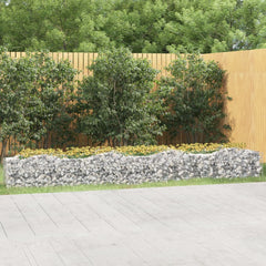 vidaXL Arched Gabion Raised Bed 400x50x50 cm Galvanised Iron 1