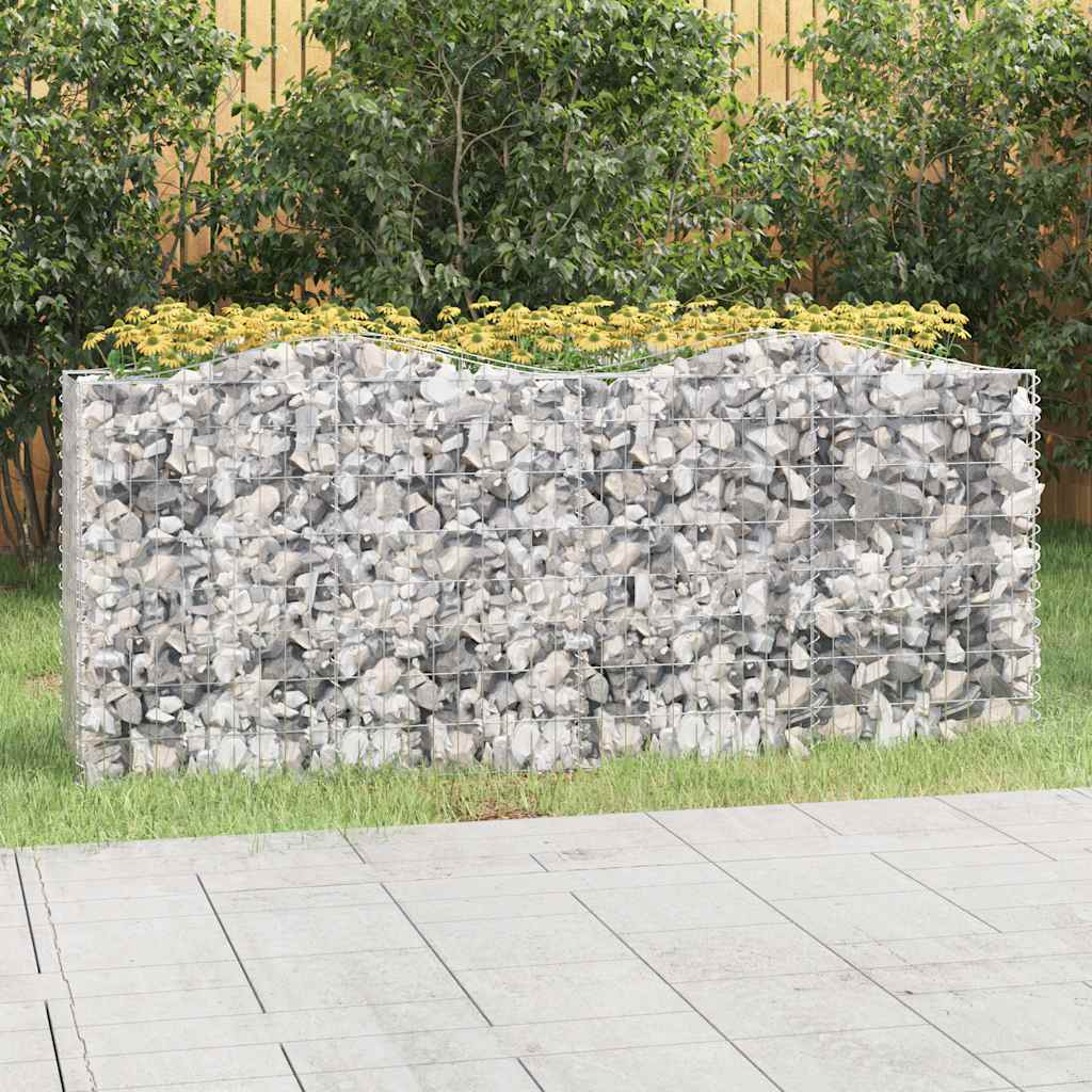 vidaXL Arched Gabion Raised Bed 200x50x100 cm Galvanised Iron 1