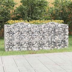 vidaXL Arched Gabion Raised Bed 200x50x100 cm Galvanised Iron 1