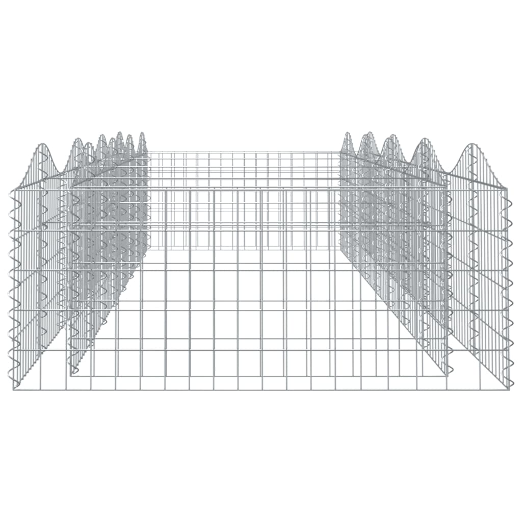 vidaXL Arched Gabion Raised Bed 400x100x50 cm Galvanised Iron 4