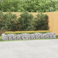 vidaXL Arched Gabion Raised Bed 400x100x50 cm Galvanised Iron 1