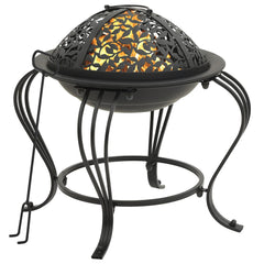 vidaXL Fire Pit with Poker 49 cm Steel 1