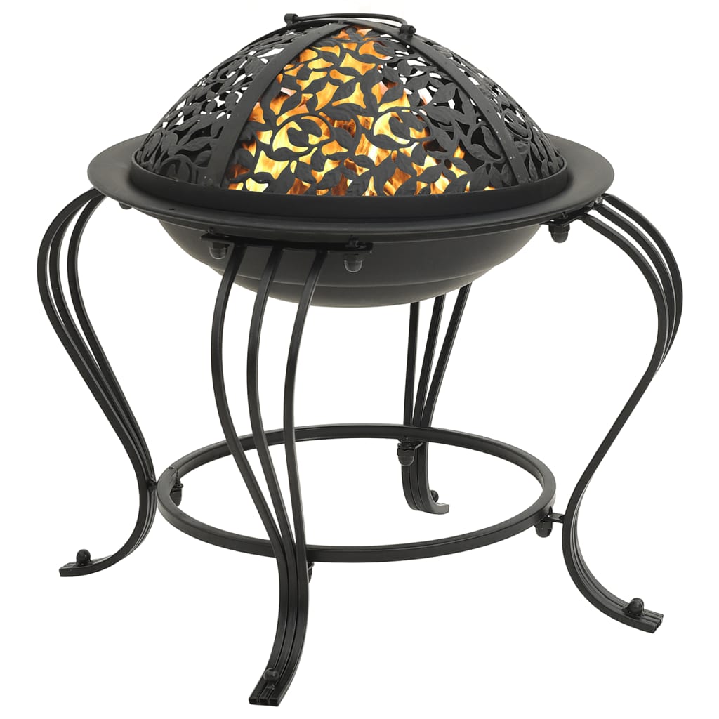 vidaXL Fire Pit with Poker 49 cm Steel 2