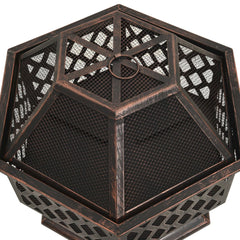 vidaXL Rustic Fire Pit with Poker 62x54x56 cm XXL Steel 3