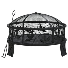 vidaXL Fire Pit with Poker 50 cm XXL Steel 2